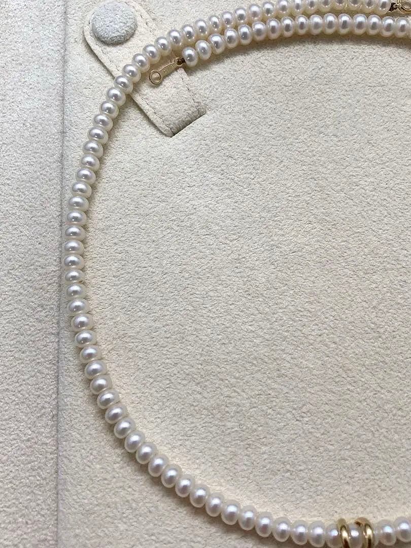 Mikimoto Baby Pearl Necklace featuring 4.5mm pearls in 3-way style with 42cm gold chain