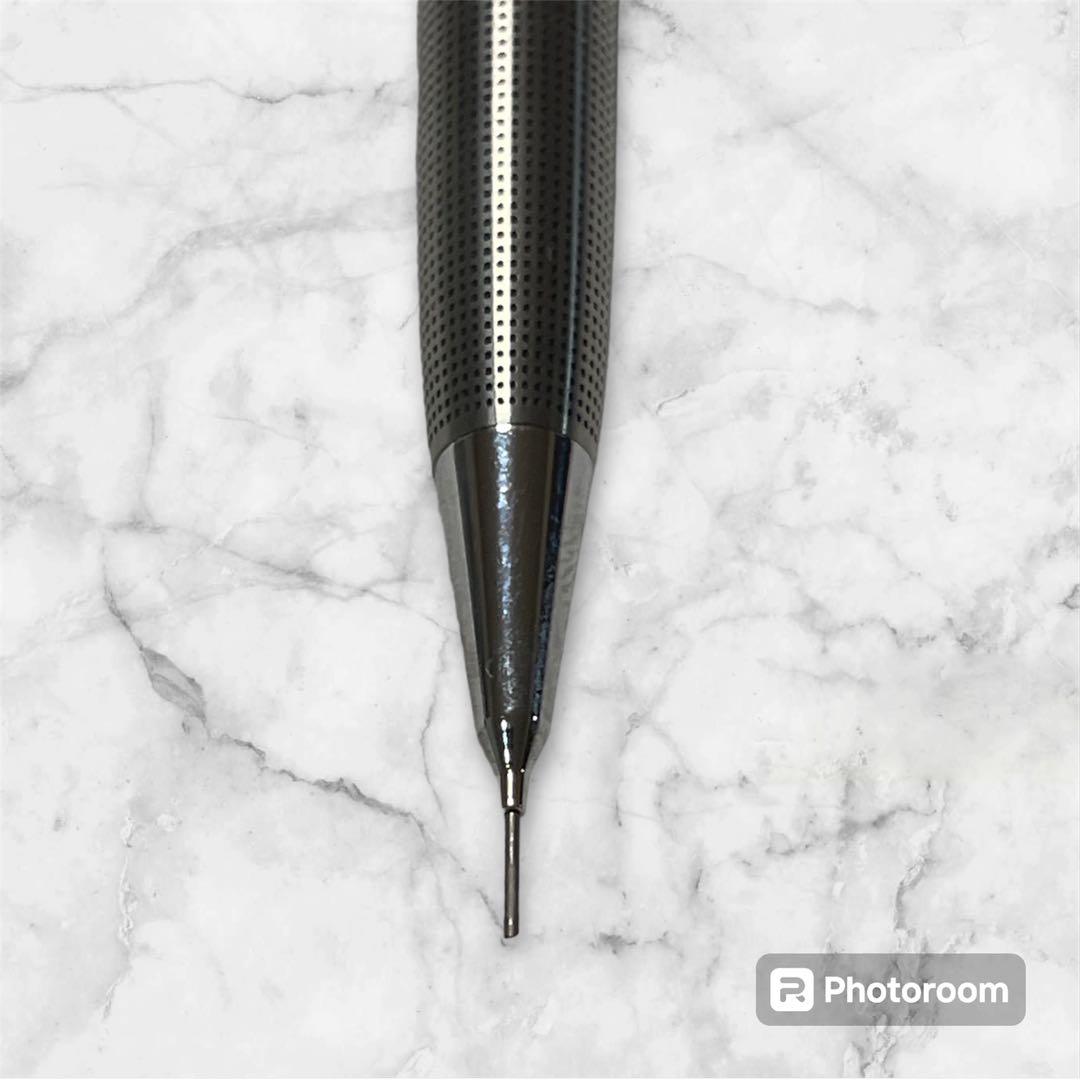 Silver Pilot Mechanical Pencil featuring etching process finish and smooth lead feed mechanism