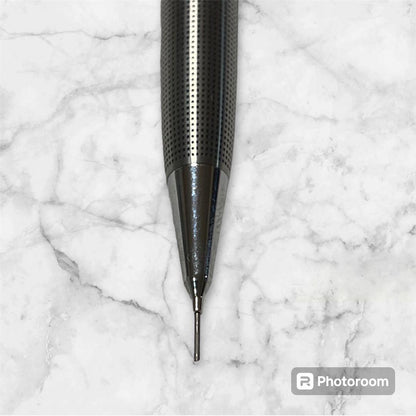 Silver Pilot Mechanical Pencil featuring etching process finish and smooth lead feed mechanism