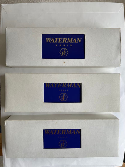 Waterman L'Oreal Paris fountain pen set with green, blue, and red marble finishes length 13 cm