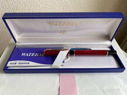 Waterman L'Oreal Paris fountain pen set with green, blue, and red marble finishes length 13 cm