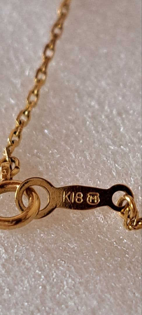 K18 Necklace 40 cm Mikimoto elegant gold chain displayed on white background