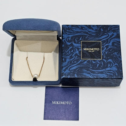 1794 Mikimoto pearl necklace with 38cm yellow gold chain and 7mm pearls vintage 1990s-2000s