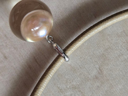 Perletta Mikimoto choker necklace with pearl top in K18 silver, shown in used condition