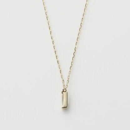 Agete K10 gold necklace with tapered baguette cut diamonds, 39cm length, and delicate pendant