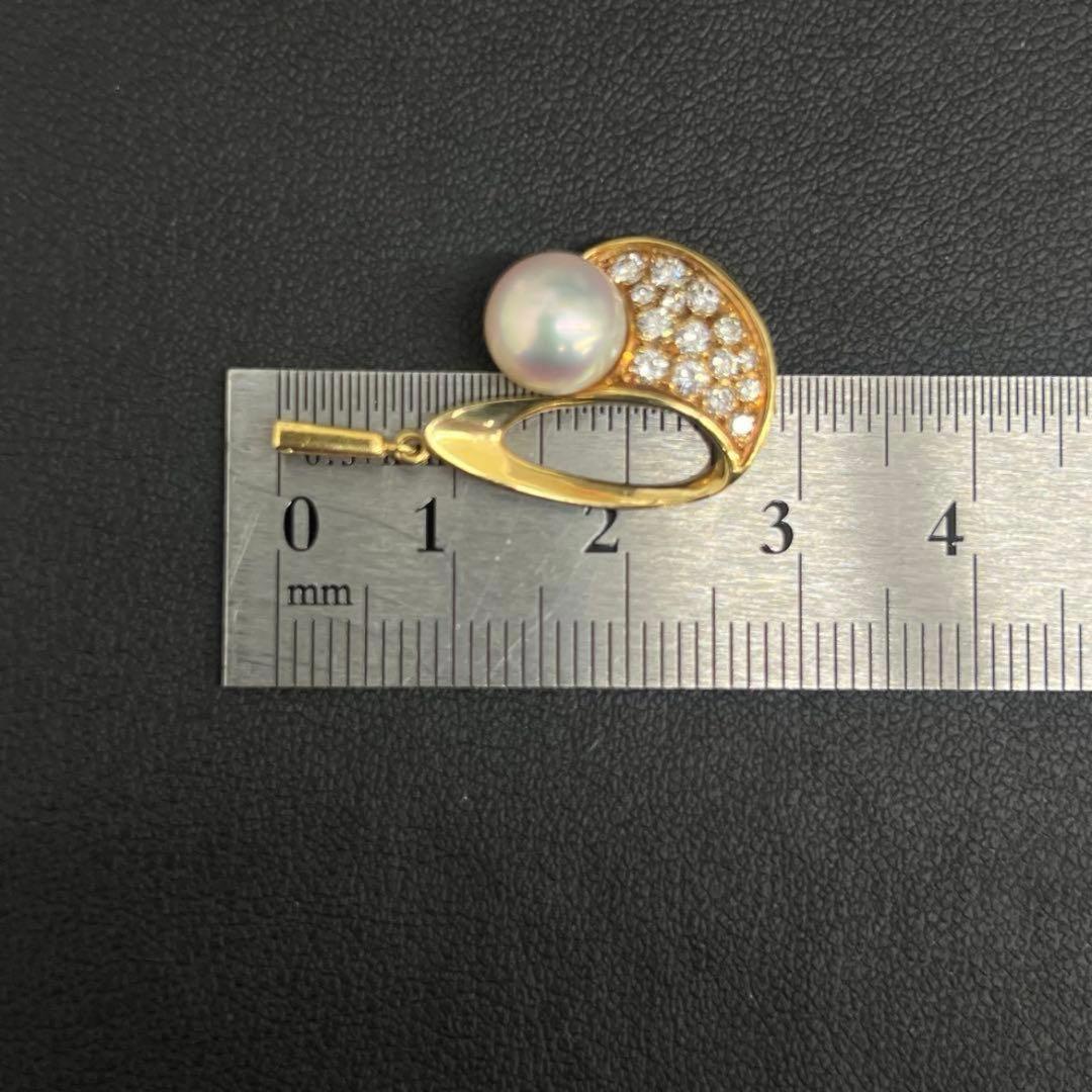 MIKIMOTO K18 gold necklace with a 7.7mm pearl and 0.32 carat diamond on a 50.3 cm chain