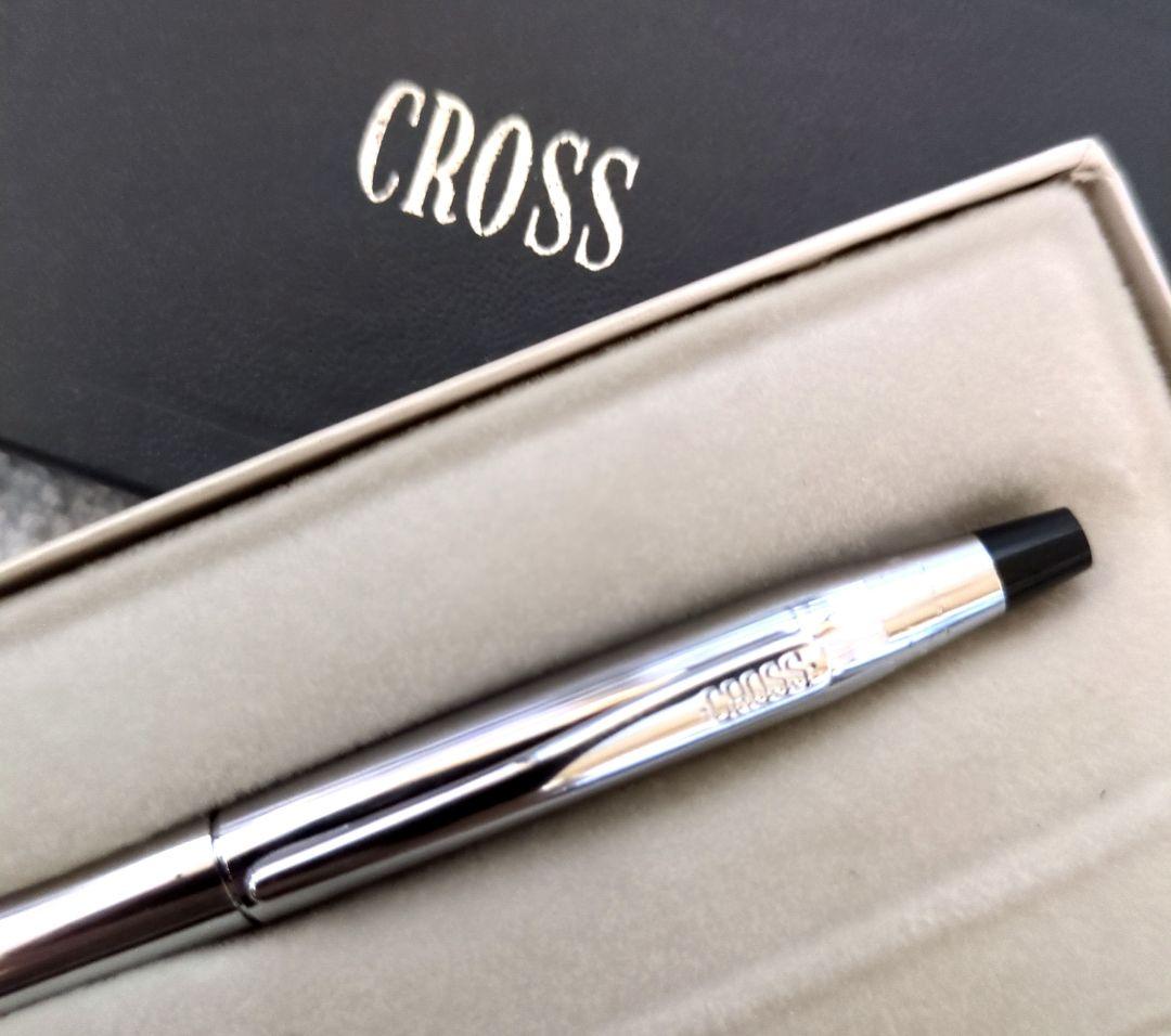 Cross Classic Century Chrome ballpoint pen model #3502 with black ink and chrome-plated body 139mm long