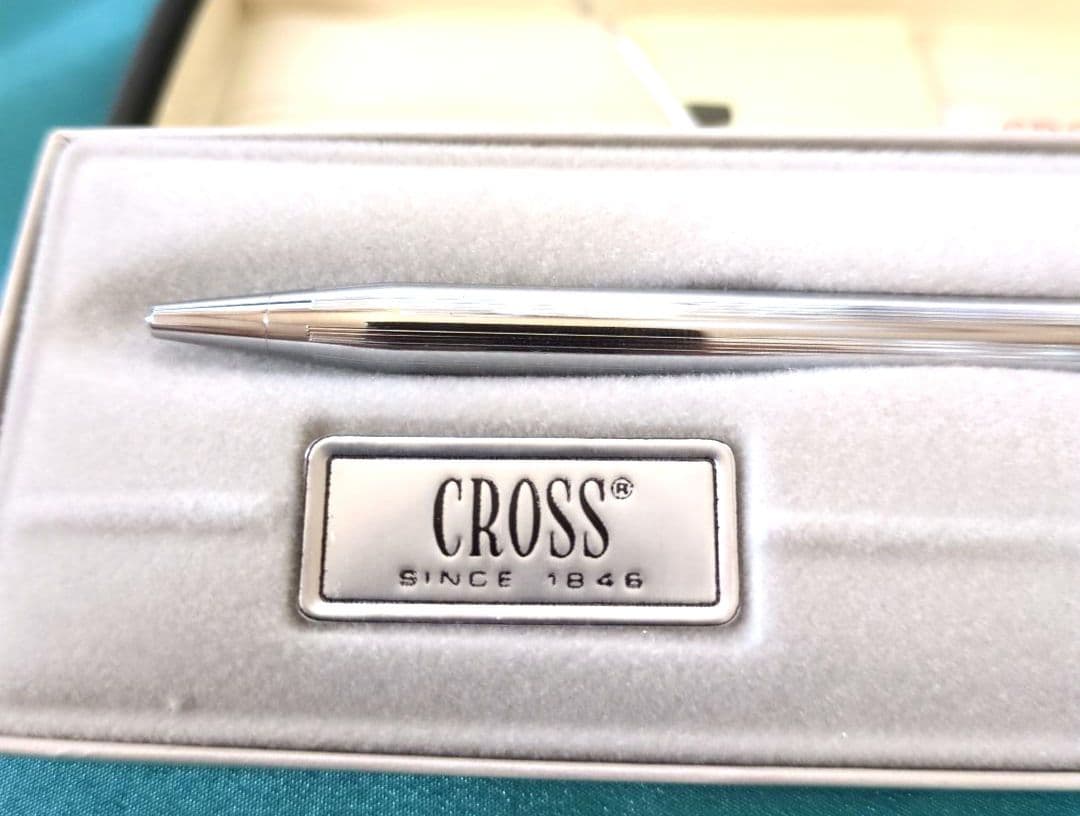 Cross Classic Century Chrome ballpoint pen model #3502 with black ink and chrome-plated body 139mm long