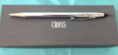 Cross Classic Century Chrome ballpoint pen model #3502 with black ink and chrome-plated body 139mm long