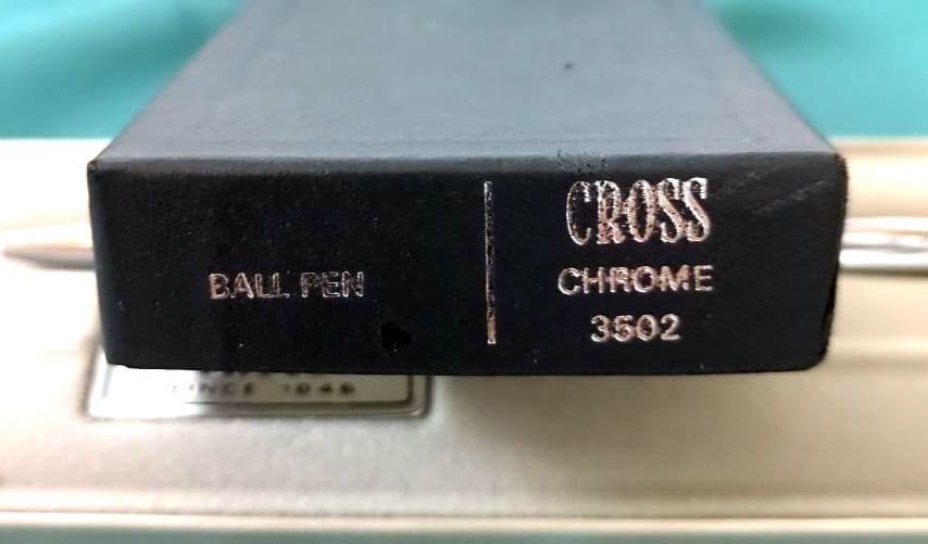 Cross Classic Century Chrome ballpoint pen model #3502 with black ink and chrome-plated body 139mm long