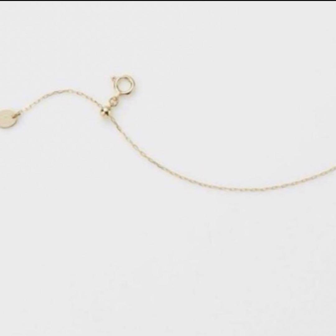 Agete K10 gold necklace adjuster chain measuring 10.5 cm length on a white background