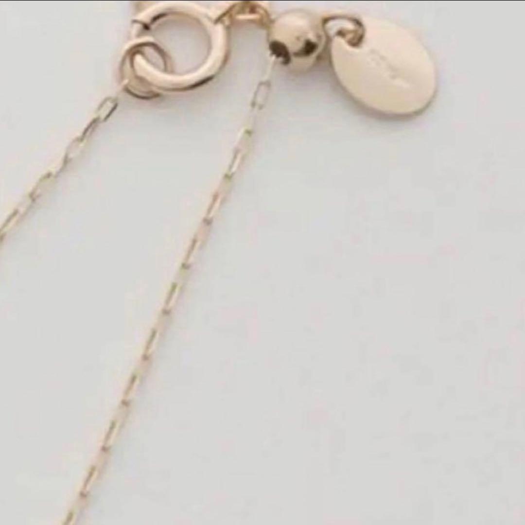 Agete K10 gold necklace adjuster chain measuring 10.5 cm length on a white background