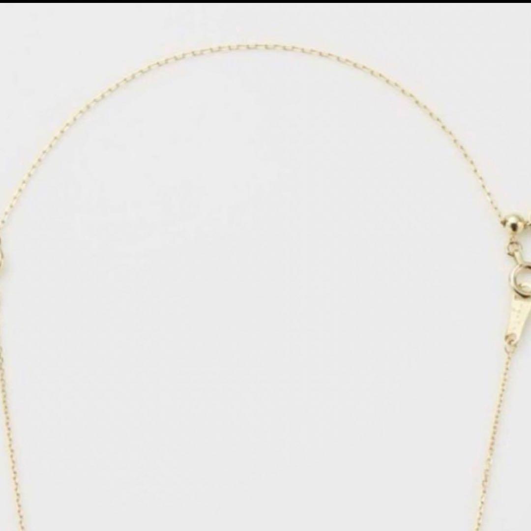 Agete K10 gold necklace adjuster chain measuring 10.5 cm length on a white background