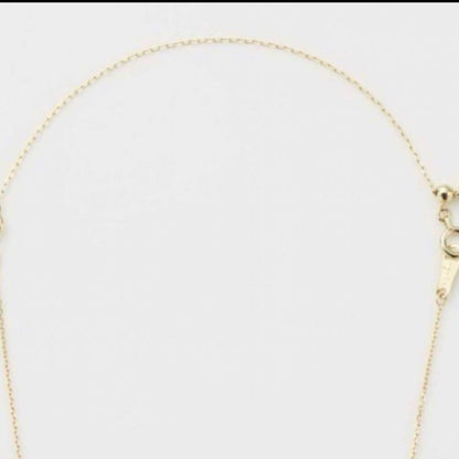 Agete K10 gold necklace adjuster chain measuring 10.5 cm length on a white background