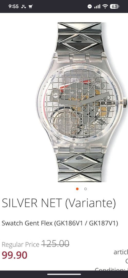 swatch GK186 Quartz Men's — Japanese
