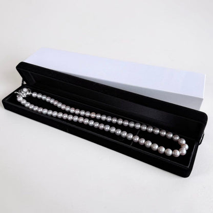 Takatsuki Akoya pearl necklace featuring 6.7mm round pearls on a 42cm silver tone strand with silver clasp