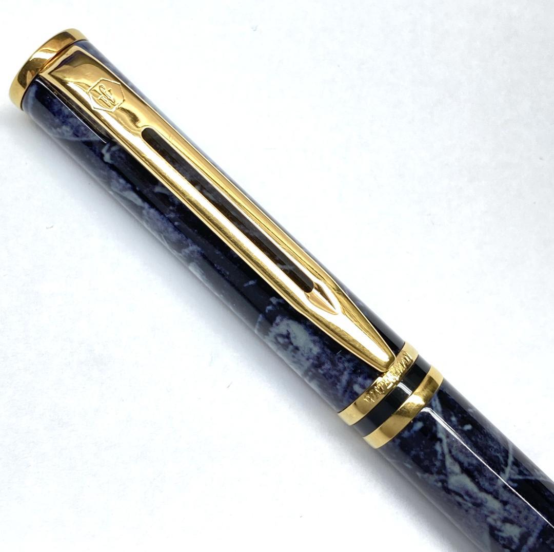 Waterman mechanical pencil in gray marble pattern with gold accents and 0.5 mm lead