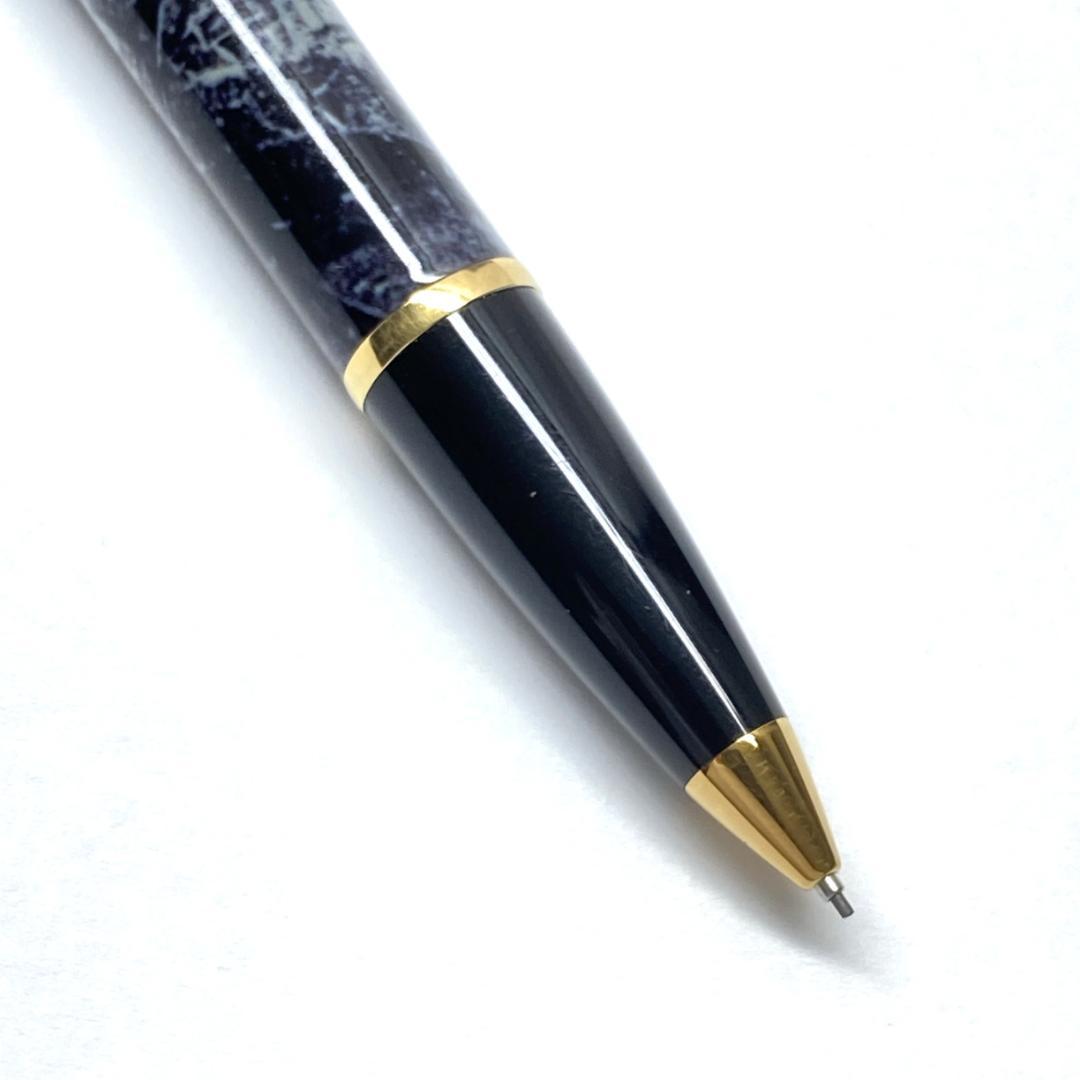 Waterman mechanical pencil in gray marble pattern with gold accents and 0.5 mm lead
