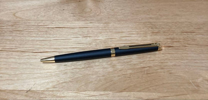 Waterman Metropolitan Essential black ballpoint pen shown in close-up on white background