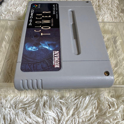 CLOCK TOWER Super Famicom cartridge with original box from 1997 horror adventure game by HUMAN
