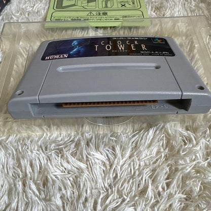 CLOCK TOWER Super Famicom cartridge with original box from 1997 horror adventure game by HUMAN