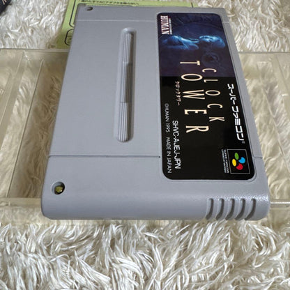 CLOCK TOWER Super Famicom cartridge with original box from 1997 horror adventure game by HUMAN