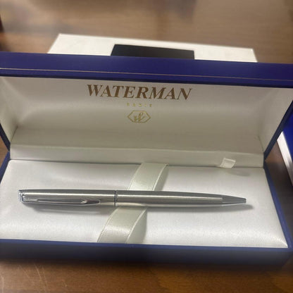 WATERMAN Metropolitan Silver Ballpoint Pen with rotary mechanism and silver finish