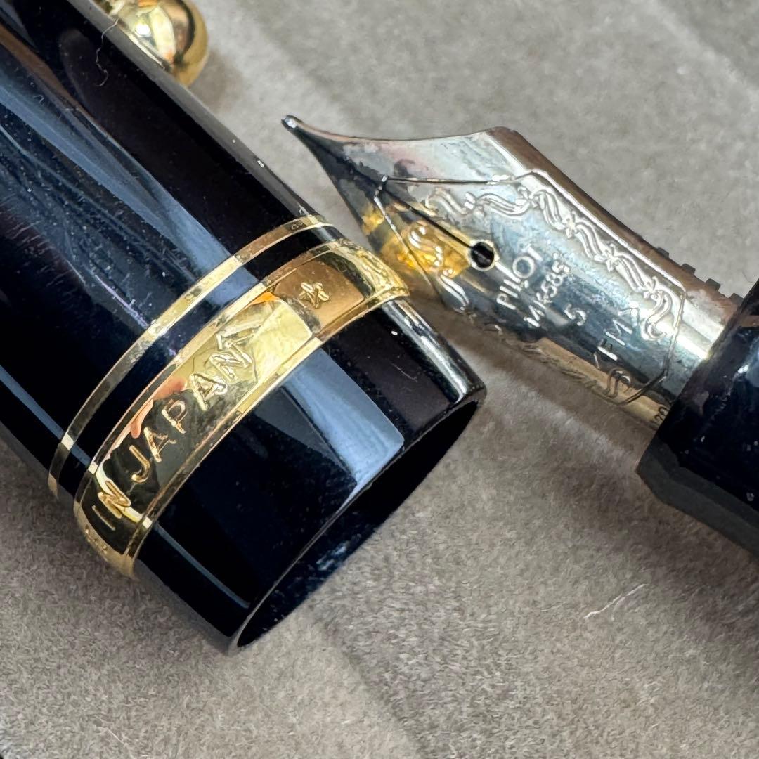 Pilot fountain pen with 14K nib displayed alongside its protective case