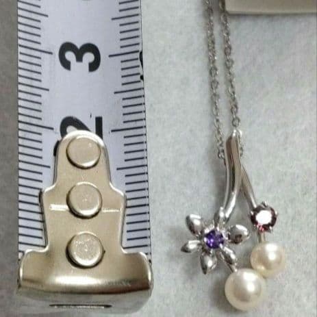 Tasaki pearl necklace with flower motif design made of Silver 925 featuring lustrous pearls