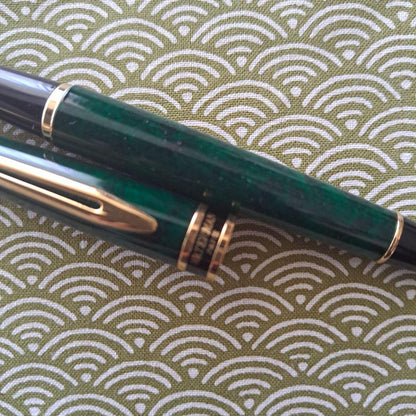 Waterman fountain pen with fine nib showing slight mark near nib and clean pen body