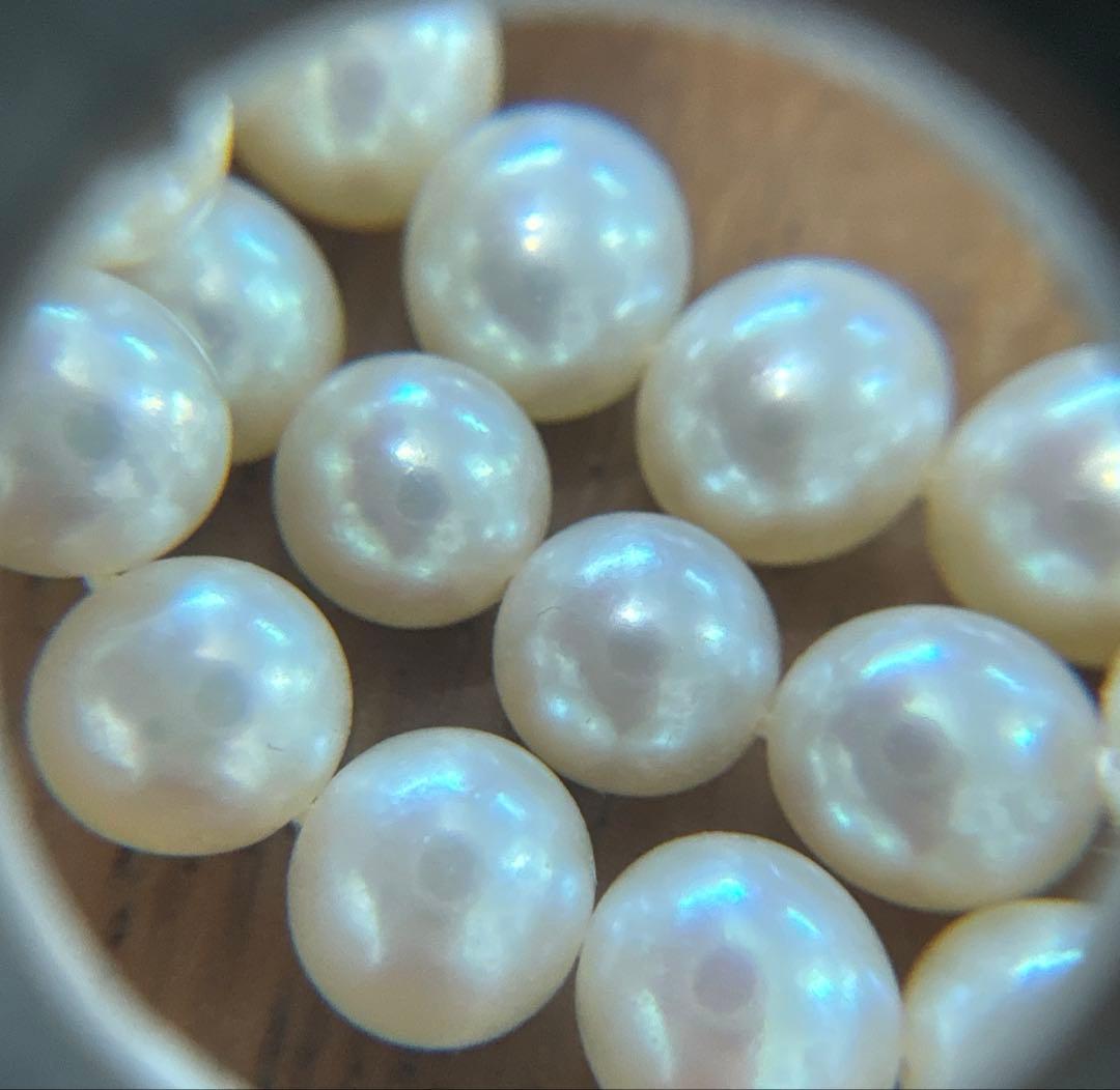 Mikimoto pearl necklace in white gold K14WG with 6.5mm round pearls, 37.5 cm length