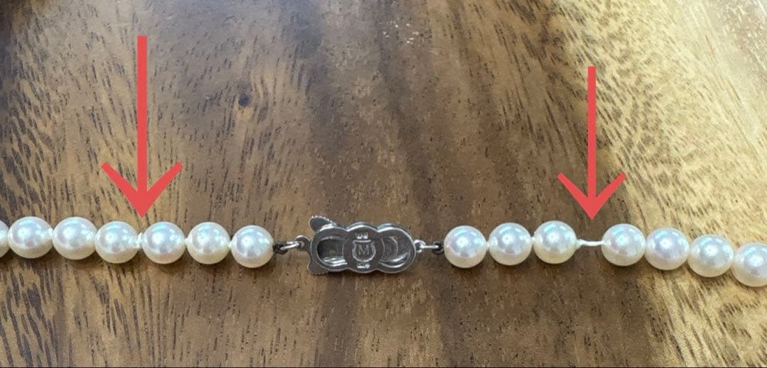 Mikimoto pearl necklace in white gold K14WG with 6.5mm round pearls, 37.5 cm length