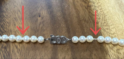 Mikimoto pearl necklace in white gold K14WG with 6.5mm round pearls, 37.5 cm length