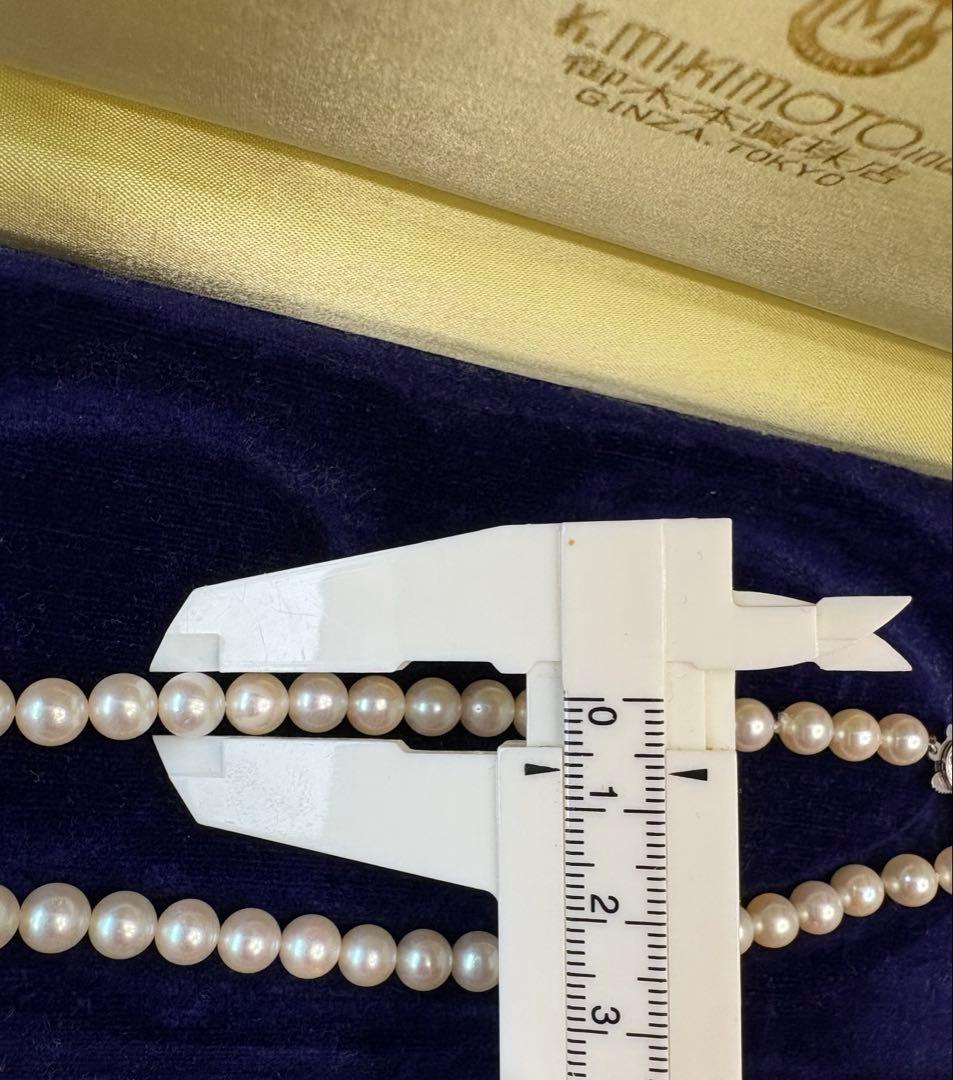 Mikimoto pearl necklace in white gold K14WG with 6.5mm round pearls, 37.5 cm length