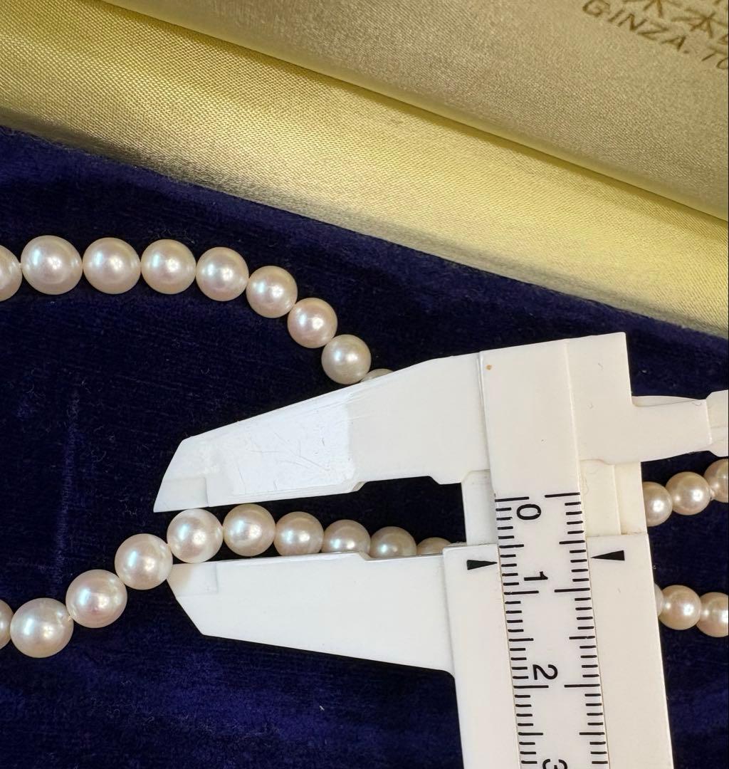 Mikimoto pearl necklace in white gold K14WG with 6.5mm round pearls, 37.5 cm length
