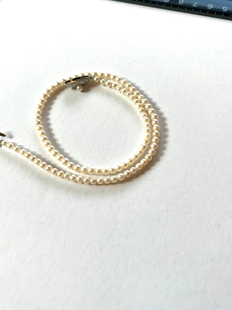 Tasaki Baby Pearl Necklace with small 3mm pearls on a 38cm strand and silver clasp