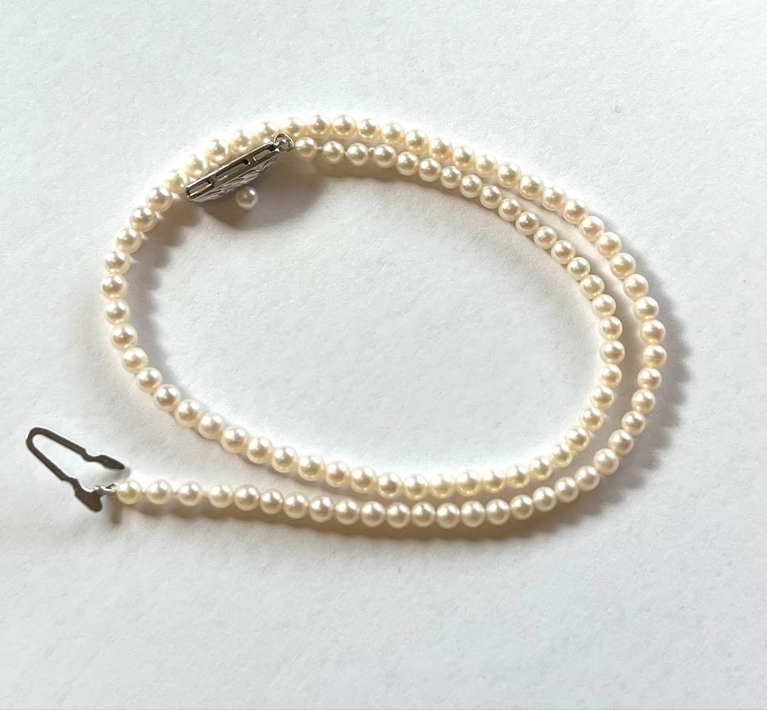 Tasaki Baby Pearl Necklace with small 3mm pearls on a 38cm strand and silver clasp