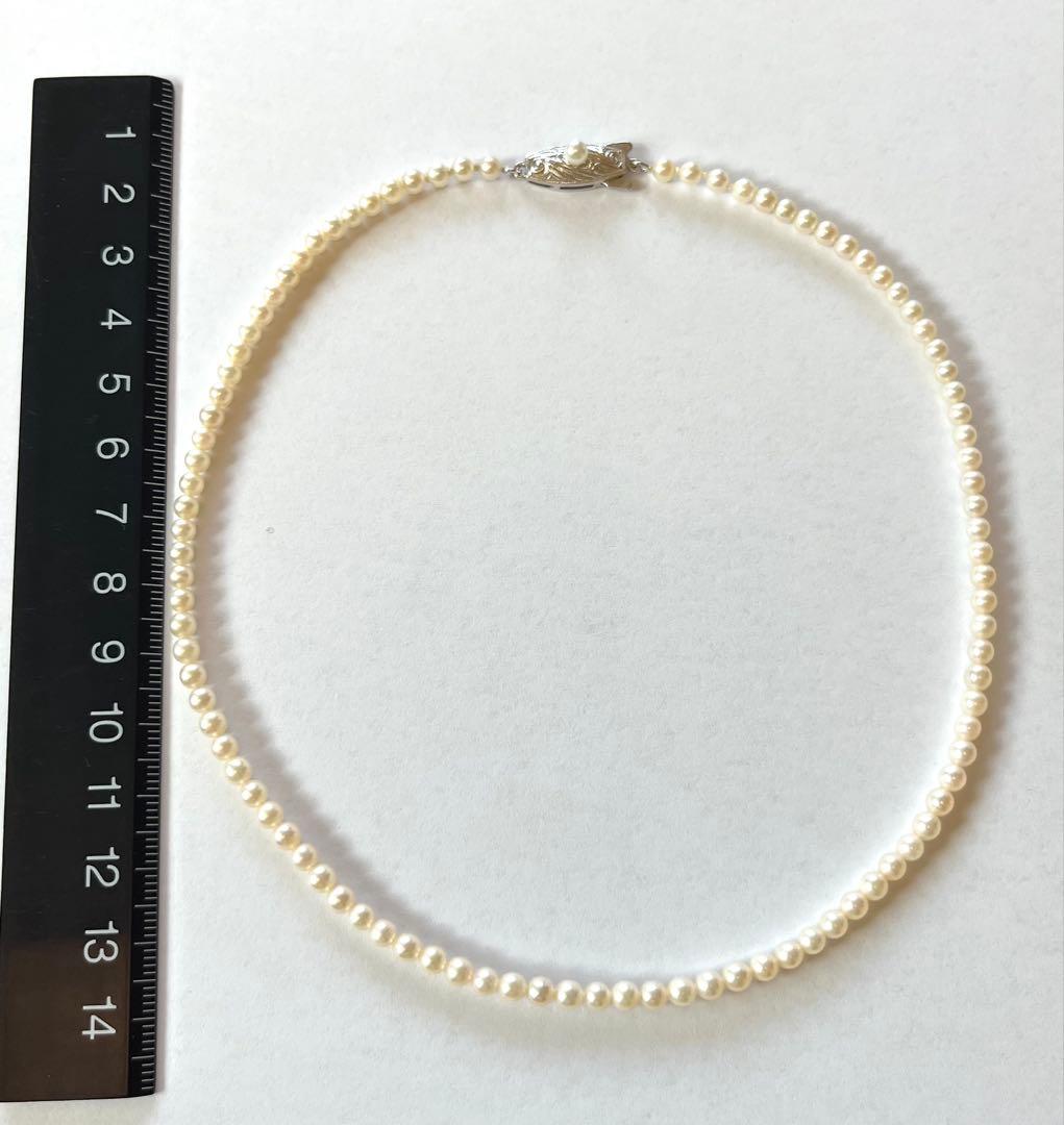 Tasaki Baby Pearl Necklace with small 3mm pearls on a 38cm strand and silver clasp