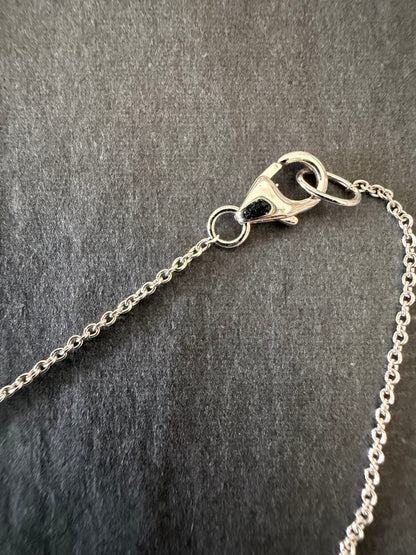 MIKIMOTO Initial Pendant N necklace with diamond decoration in WG18K white gold, 50 cm length