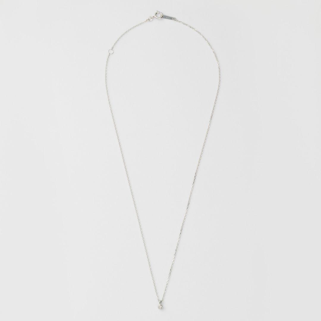 Agatte silver necklace with 0.03 ct diamond pendant on adjustable 36-40cm chain