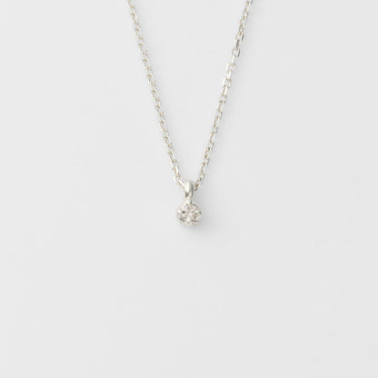 Agatte silver necklace with 0.03 ct diamond pendant on adjustable 36-40cm chain