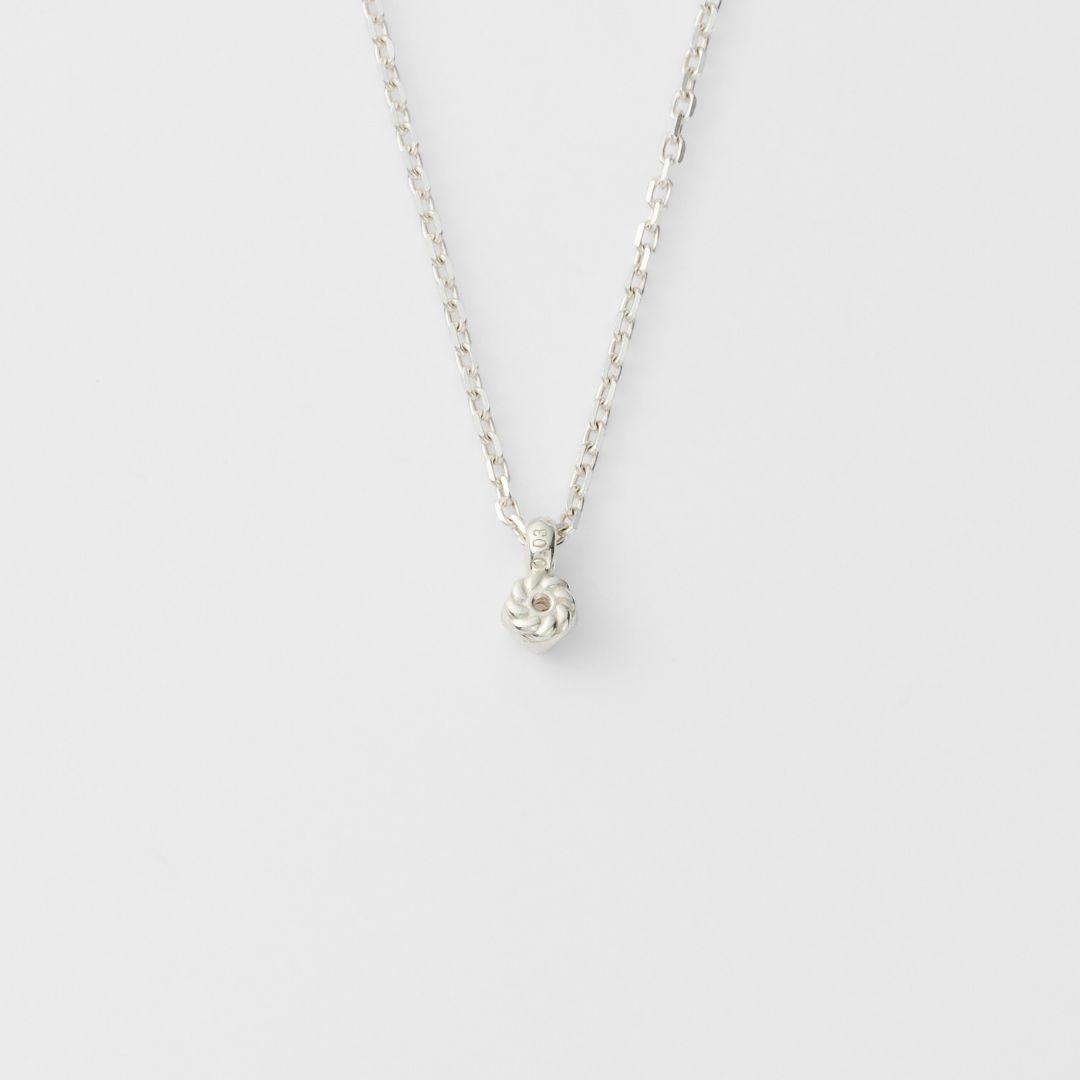 Agatte silver necklace with 0.03 ct diamond pendant on adjustable 36-40cm chain
