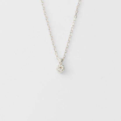 Agatte silver necklace with 0.03 ct diamond pendant on adjustable 36-40cm chain