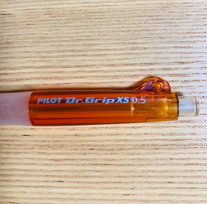 PILOT Dr. Grip XS 0.5 mechanical pencil set in bright orange with ergonomic grip and 9.6 cm length