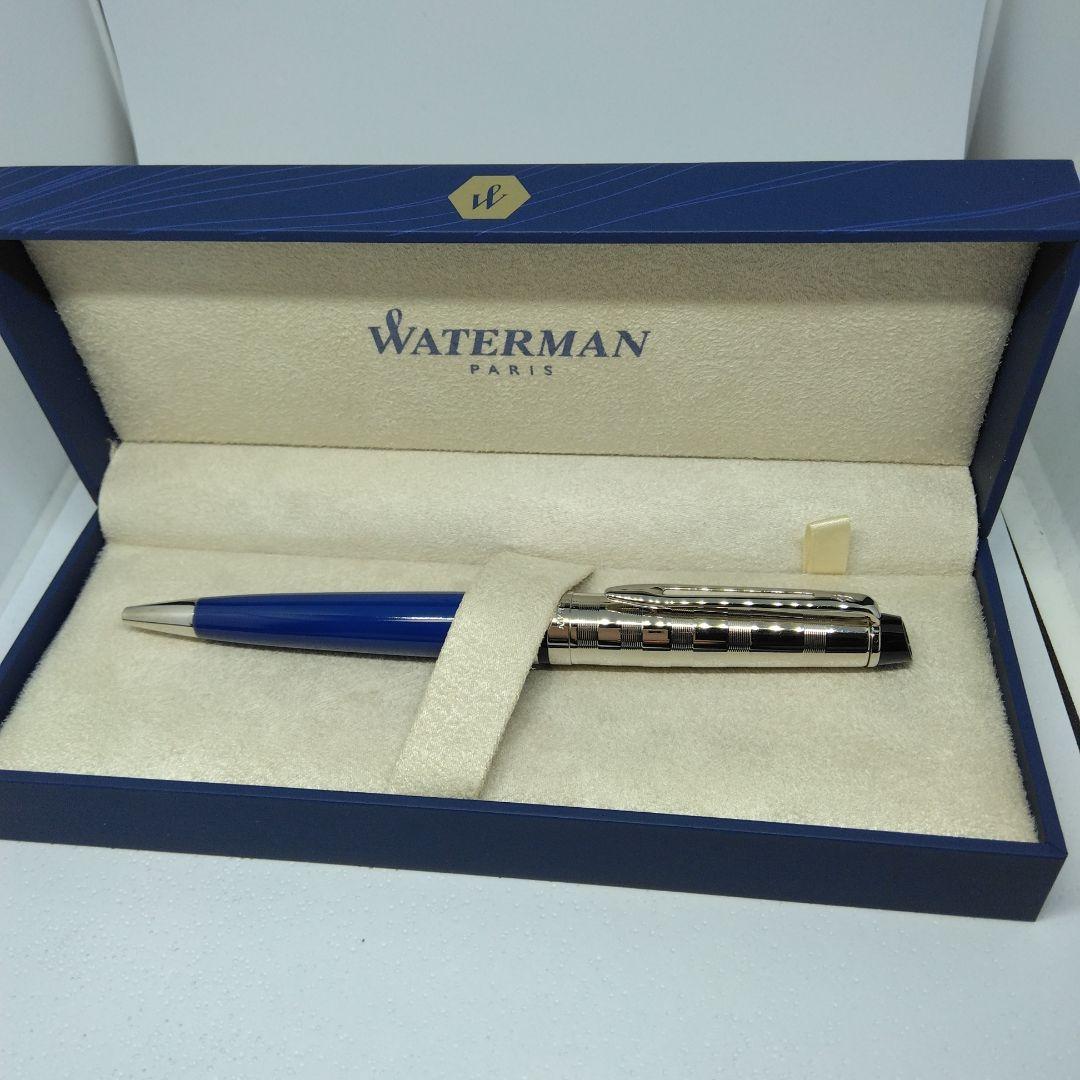 Waterman Expert DX Blue CT ballpoint pen with sleek blue barrel and chrome trim