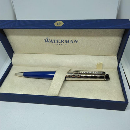 Waterman Expert DX Blue CT ballpoint pen with sleek blue barrel and chrome trim