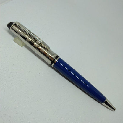 Waterman Expert DX Blue CT ballpoint pen with sleek blue barrel and chrome trim