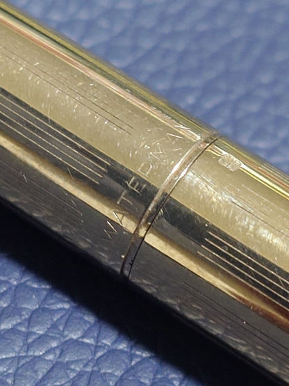 Close-up of Waterman Fountain Pen with 18K gold nib shown in detail