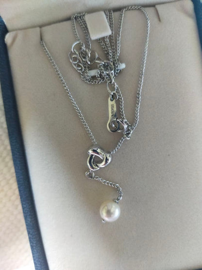 TASAKI Akoya Pearl Necklace with 6.25-6.5 mm pearls on 39-42 cm silver 925 chain