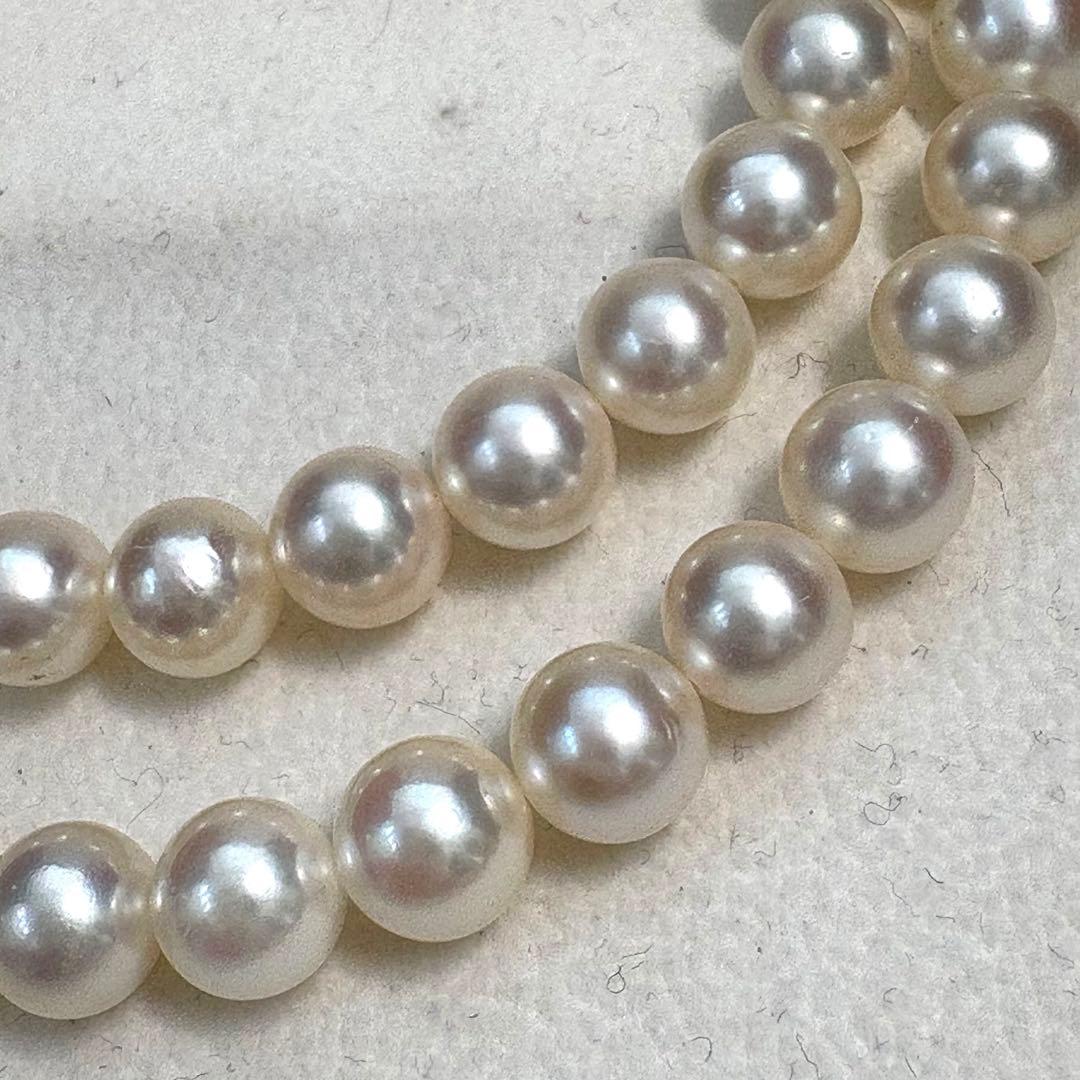Tasaki Akoya Pearl Necklace featuring 7.5-8mm pearls with silver clasp, 43cm length